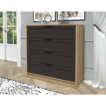 Kомод Тренд КТ-К100 (Дуб золотой ЛДСП/ Дуб английский ЛМДФ) Ш1000 В1020 Г451